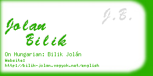 jolan bilik business card
